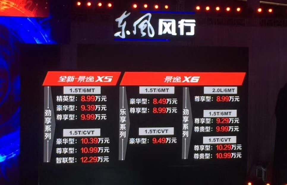 潘玮柏坐镇 全新景逸X5 1.5T/X6上市售8.49万起