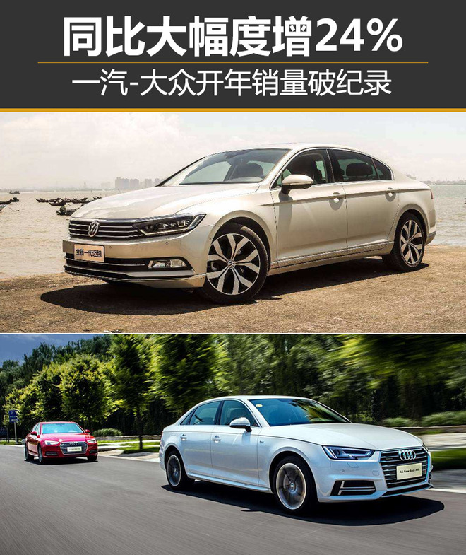 一汽-大众开年销量破纪录 同比大幅度增24%