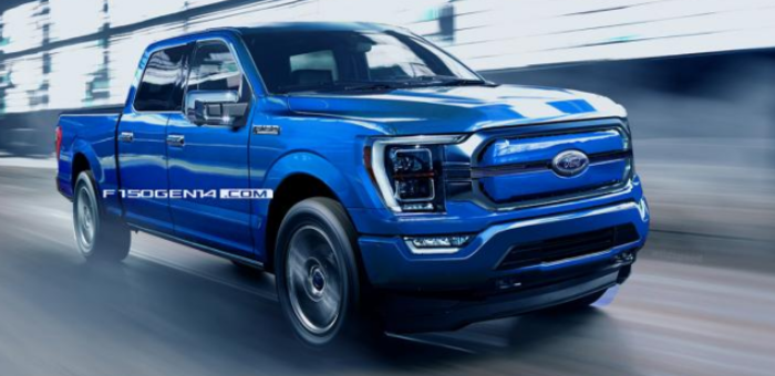 续航达300英里 电动版福特F-150渲染图曝光