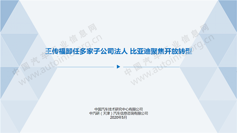 王传福卸任多家公司法人 比亚迪聚焦开放转型