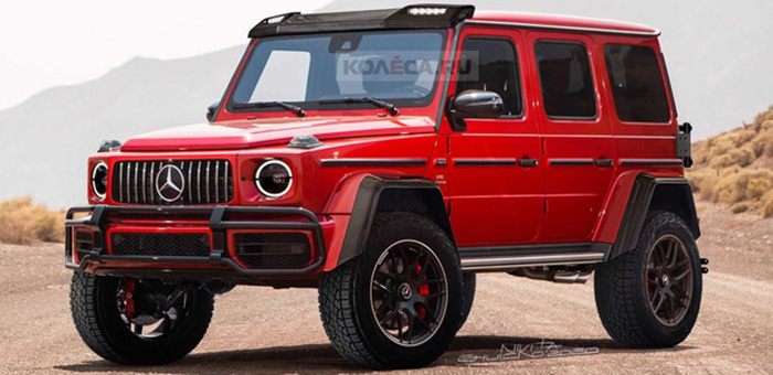 这个红色真靓 奔驰G550 4×42渲染图曝光