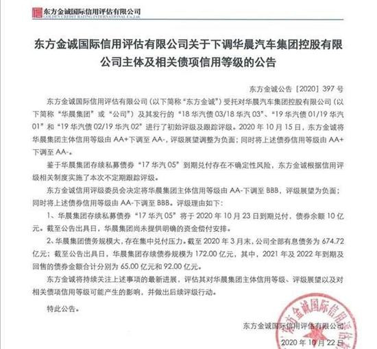 华晨10亿元债券到期违约 合资依赖弊端显现