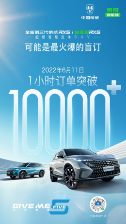 盲订价12万起 第三代荣威RX5 1小时订单破万