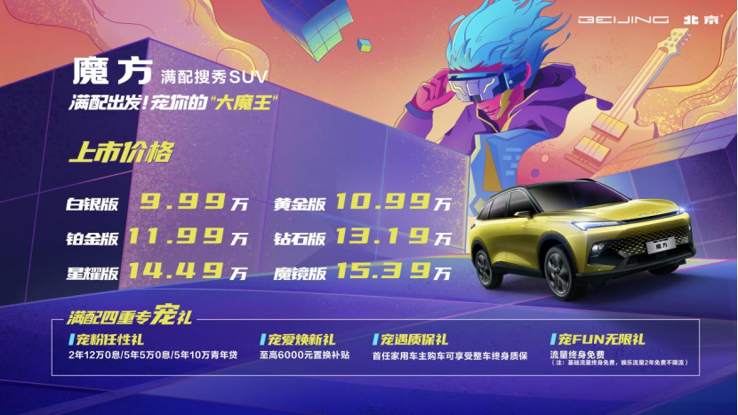 燃油鸿蒙第一车，北汽魔方上市售9.99万起 
