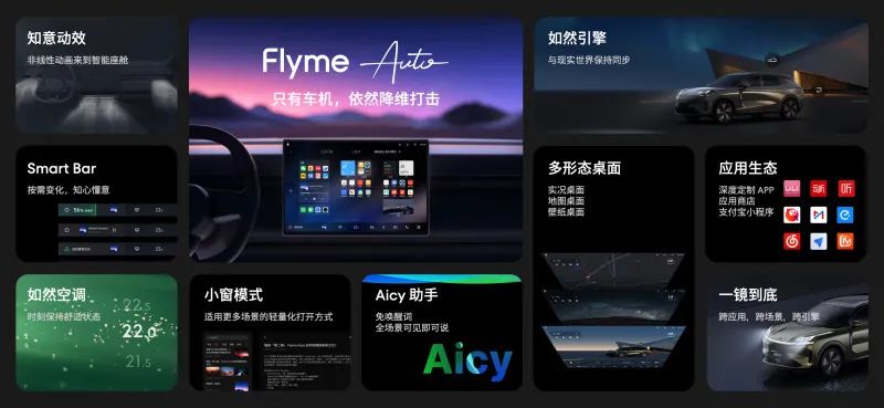 魅族Flyme Auto车机发布，首搭于领克08
